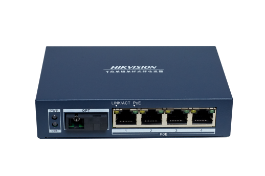 DS-3D504TP-20E(SC) 20km千兆PoE光纤收发器（4网口）