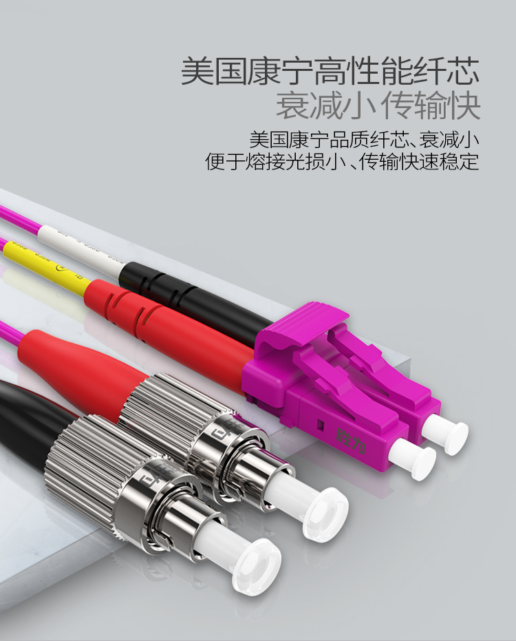 FLFO-2030 工程电信级万兆光纤跳线 LC-FC网线多模双芯OM4 网络收发器尾纤光纤连接线 3米