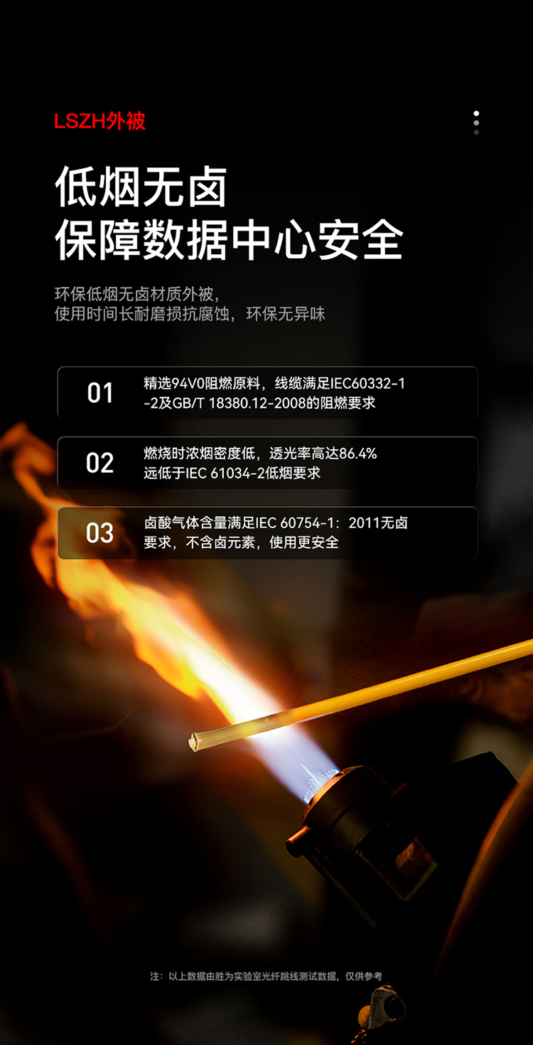 FSC-108 工程电信级光纤跳线 LC-SC单模双芯3米 9/125低烟无卤环保外被
