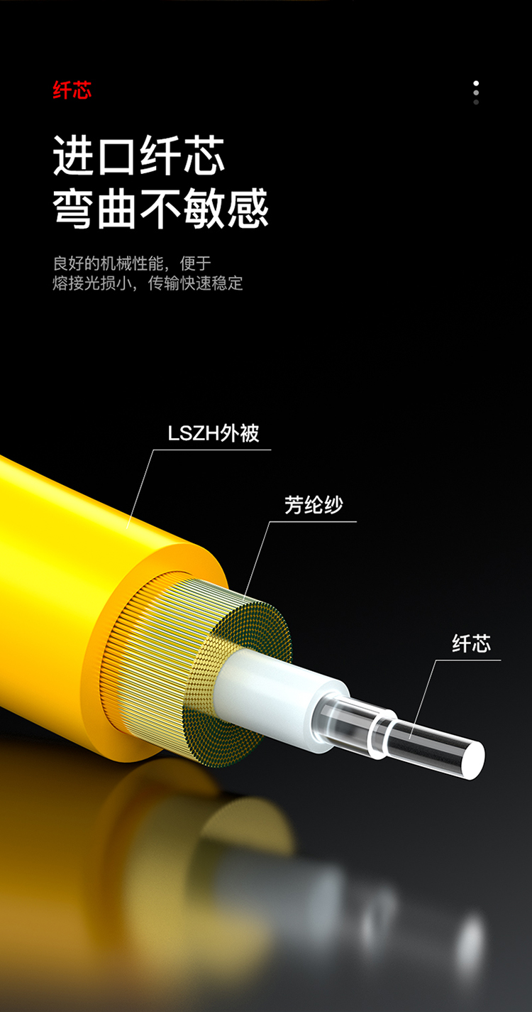 FSC-110 光纤跳线 工程电信级LC-FC单模双芯 9/125低烟无卤环保外被