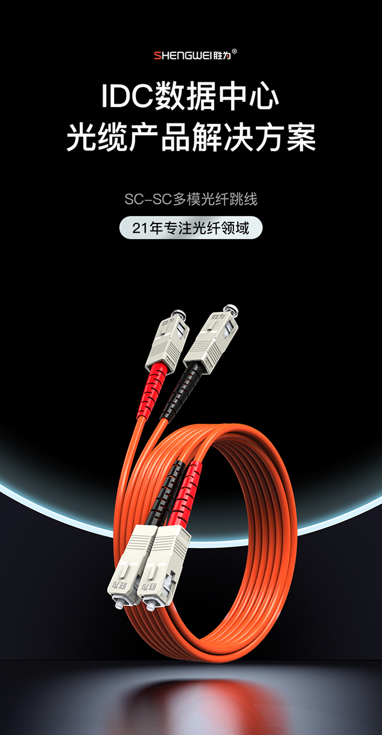 FMC-201 工程电信级光纤跳线 SC-SC多模双芯3米 62.5/125低烟无卤环保外被