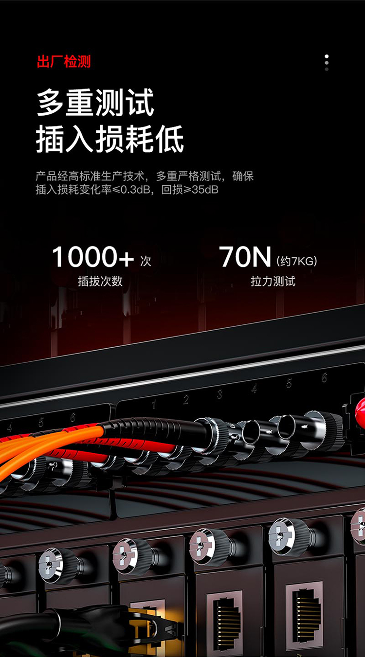 FMC-202 工程电信级光纤跳线 ST-ST多模双芯3米 62.5/125低烟无卤环保外被