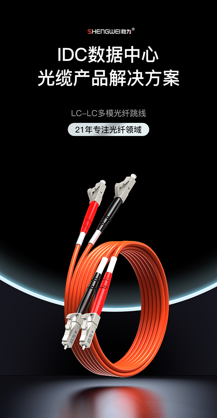 FMC-204 工程电信级光纤跳线 LC-LC多模双芯3米 62.5/125低烟无卤环保外被