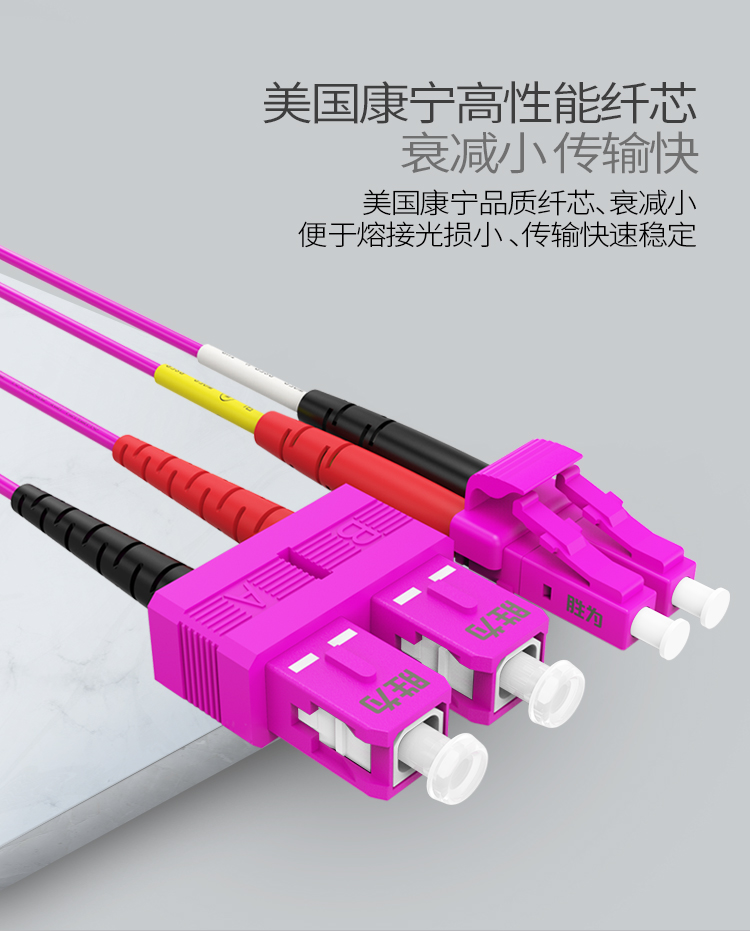 FLSO-2030 工程电信级万兆光纤跳线 LC-SC网线多模双芯OM4 网络收发器尾纤光纤连接线 3米
