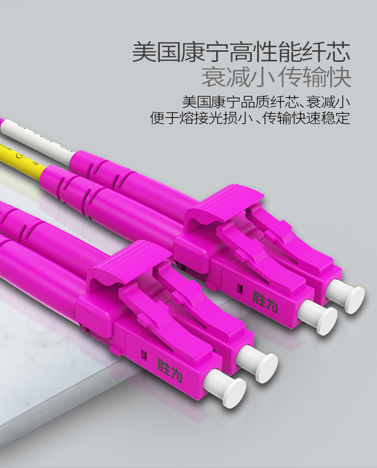 FLLO-2030 工程电信级万兆光纤跳线 LC-LC网线多模双芯OM4 网络收发器尾纤光纤连接线 3米