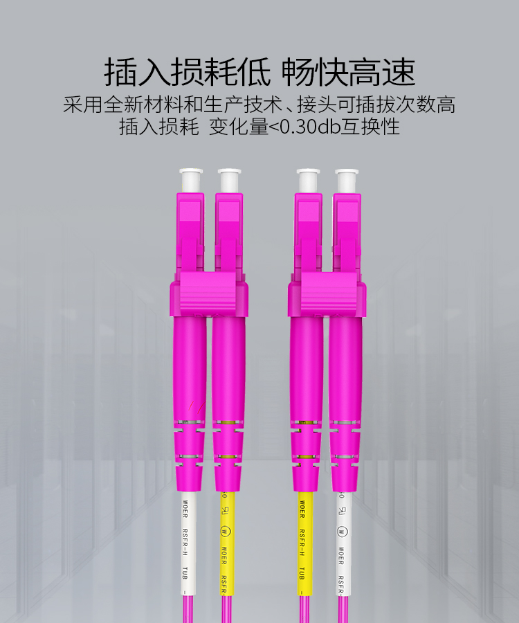 FLLO-2030 工程电信级万兆光纤跳线 LC-LC网线多模双芯OM4 网络收发器尾纤光纤连接线 3米
