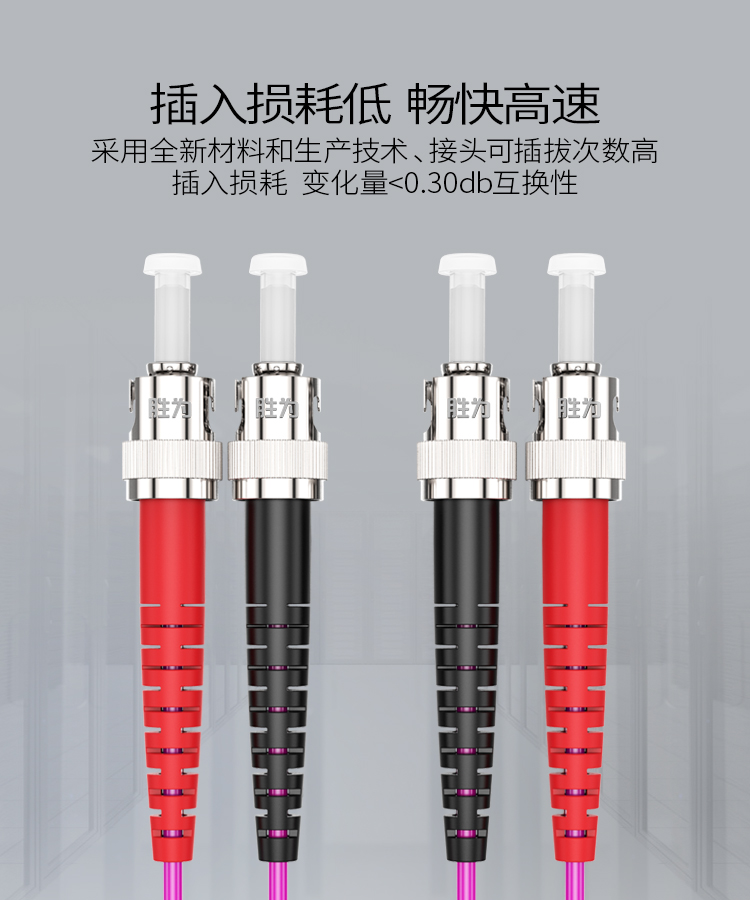 FTTO-2030 工程电信级万兆光纤跳线 ST-ST网线多模双芯OM4 网络收发器尾纤光纤连接线 3米