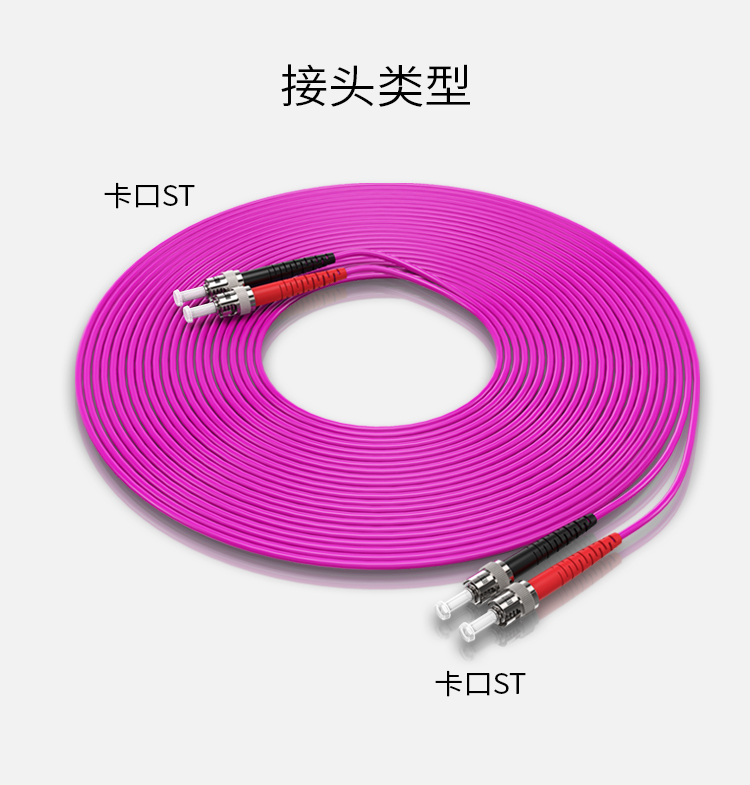 FTTO-2030 工程电信级万兆光纤跳线 ST-ST网线多模双芯OM4 网络收发器尾纤光纤连接线 3米
