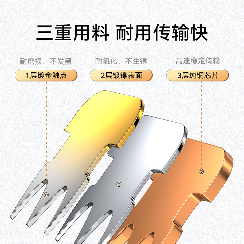 CRJ6100E 六类水晶头6类千兆网络网线接头 RJ45工程级电脑网线连接器 Cat6水晶头镀金100个