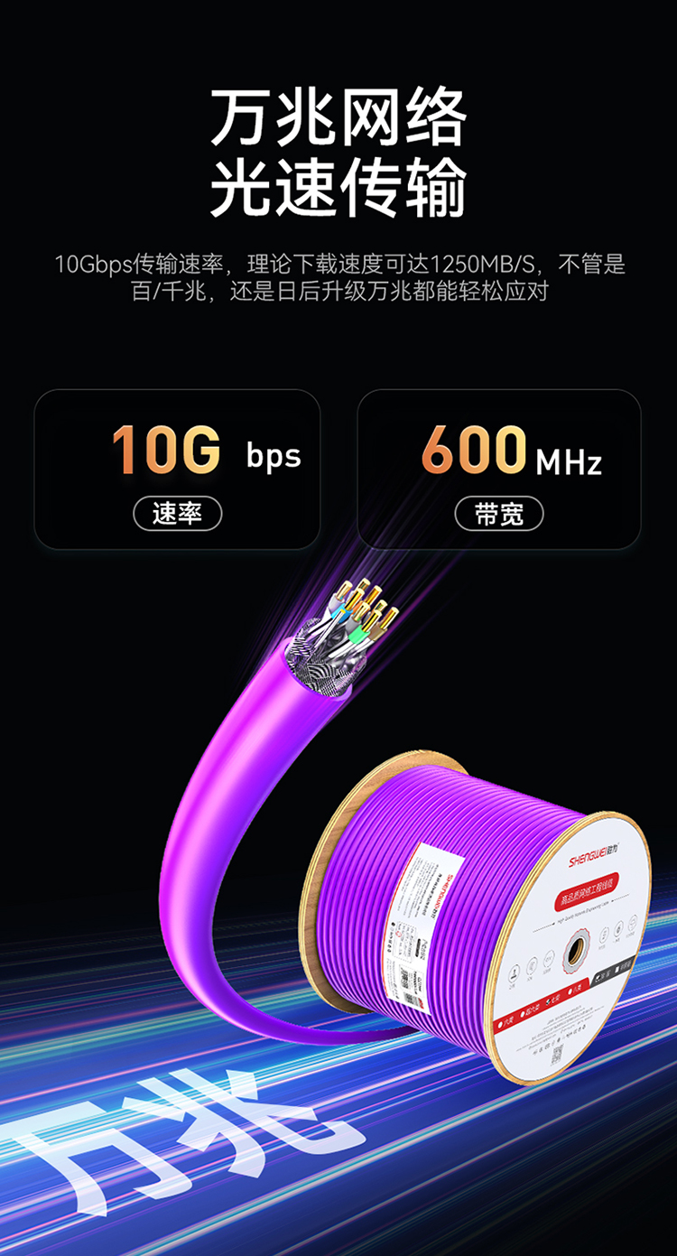 七类网线 CLC7305F【0.60±0.03mm纯铜】CAT7类双屏蔽网络箱线