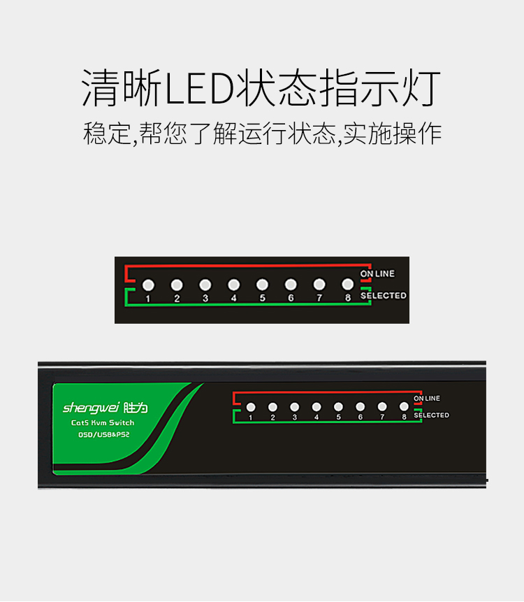 KS-2081D 数字KVM切换器8口 视频切屏器8进1出 机架式网络转换器键鼠共享支持远程