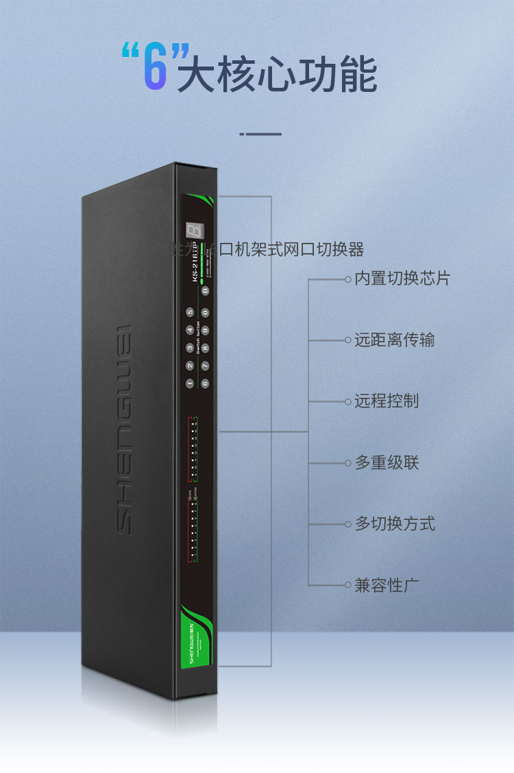 KS-2161IP 数字IP网口远程KVM切换器16口 视频切屏器16进1出 机架式网络转换器共享器支持远程
