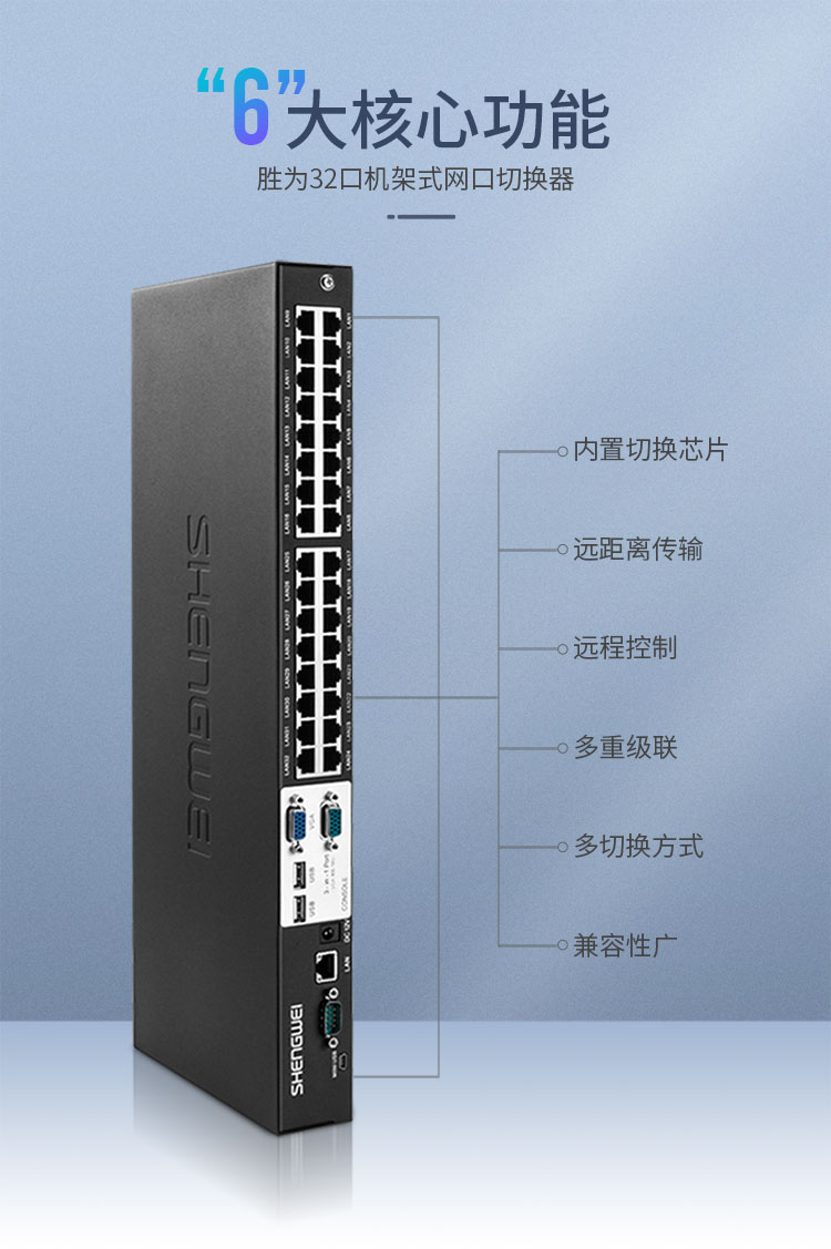 KS-2321IP 数字IP远程KVM切换器32口 视频切屏器32进1出 机架式网络转换器共享器支持远程