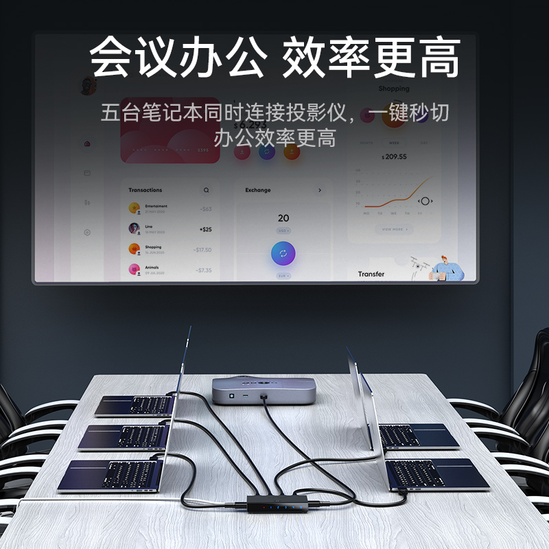 DHD2501G HDMI2.0切换器5进1出 五进一出4K/60Hz高清视频切屏器 笔记本电脑智能盒子接电视投影仪