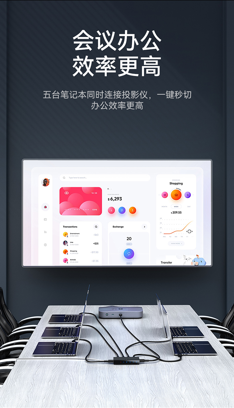 DHD2501G HDMI2.0切换器5进1出 五进一出4K/60Hz高清视频切屏器 笔记本电脑智能盒子接电视投影仪