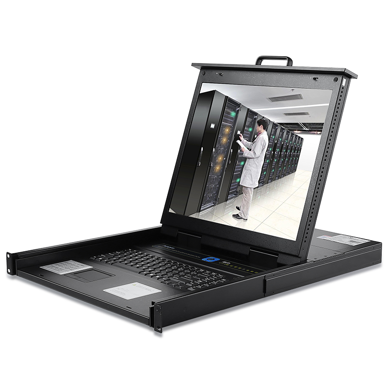 KS-1908LCD KVM切换器8口 带19英寸LCD显示器配VGA接口线 8进1出电脑转换器键盘鼠标共享
