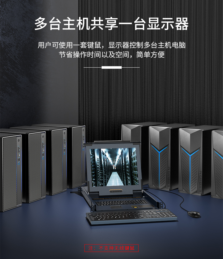 KS-2932C 数字KVM切换器32口 带19英寸LCD显示器配网口 32进1出电脑转换器键盘鼠标共享
