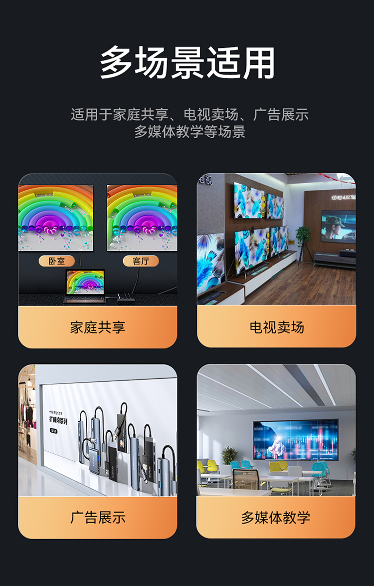 DHD2104G HDMI2.0分配器一进四出 4K/60Hz高清视频分屏器 笔记本电脑显示器投影仪一分四