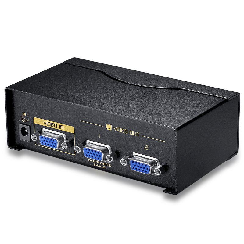 VS-5002 VGA一分二分配器 2口配原装线 500MHZ电视电脑屏幕转换视频分频