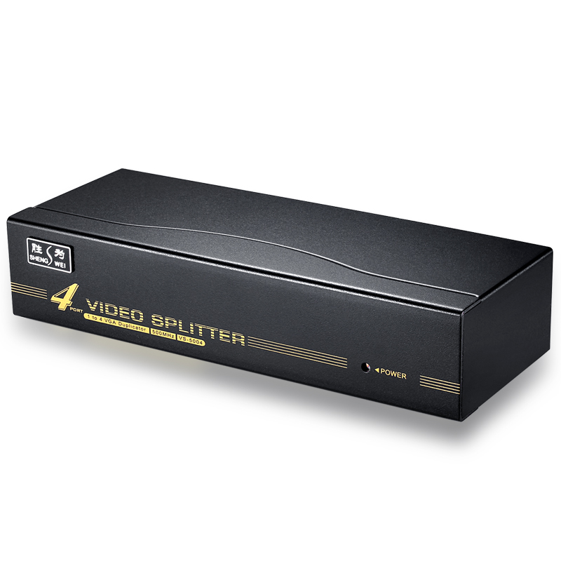 VS-5004 VGA一分四分配器 4口配原装线 500MHZ电视电脑屏幕转换视频分频