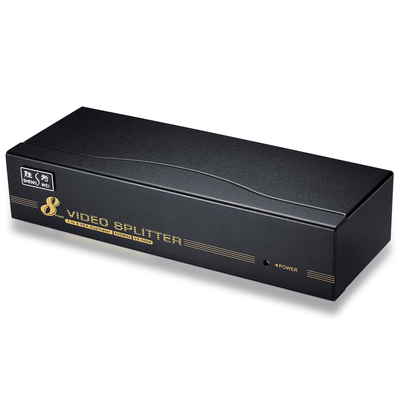 VS-5008 VGA一分八分配器 8口配原装线 500MHZ电视电脑屏幕转换视频分频