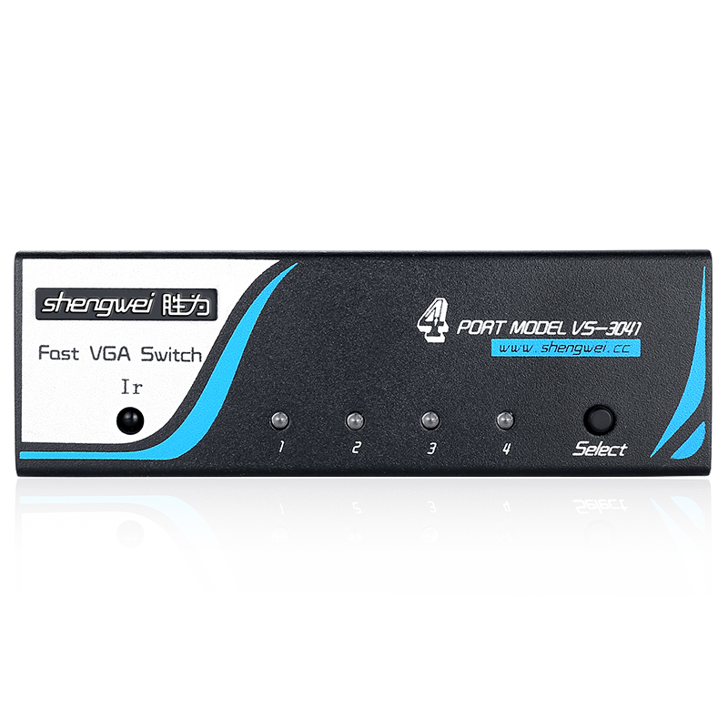 VS-3041 VGA双向切换器四进一出 电脑屏幕显示器音视频转换器 遥控切换配电源线