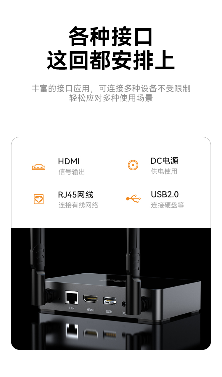 DHU003AB 企业级无线投屏器同屏器电脑手机平板电视HDMI高清传输器传投影仪显示器会议套装