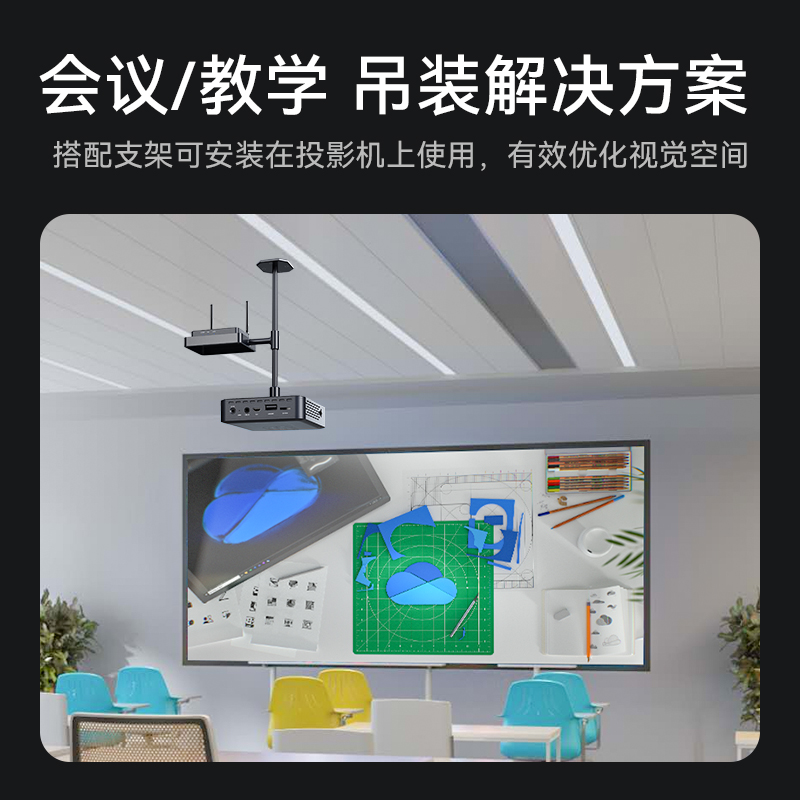 DHU002AB 无线投屏器 HDMI高清会议传输器 二分屏 适用电脑手机平板电视连接显示器投影仪套装