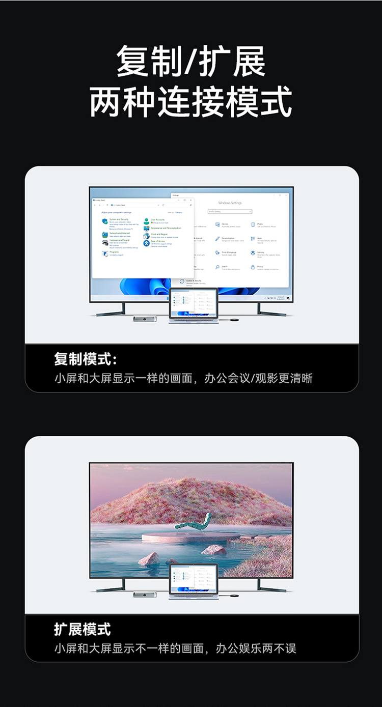 DHU0002A 无线投屏器 HDMI高清会议同屏器传输器 适用电脑手机平板电视连接显示器投影仪发射器