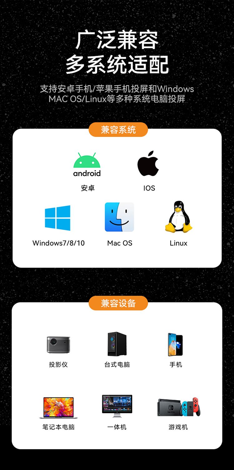 DHU0002A 无线投屏器 HDMI高清会议同屏器传输器 适用电脑手机平板电视连接显示器投影仪发射器