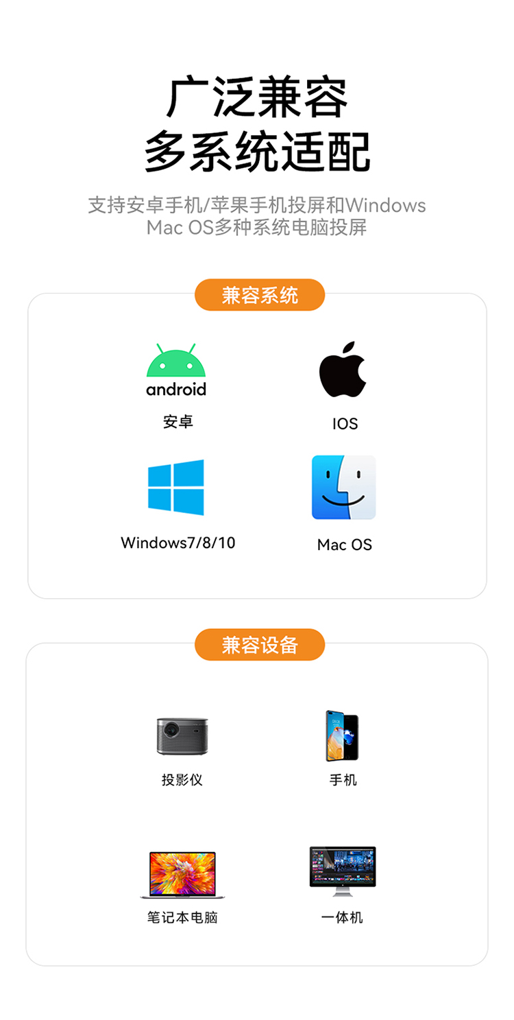 DHC003AB 企业级无线投屏器同屏器电脑手机平板电视Type-c高清传输器投影仪显示器会议套装