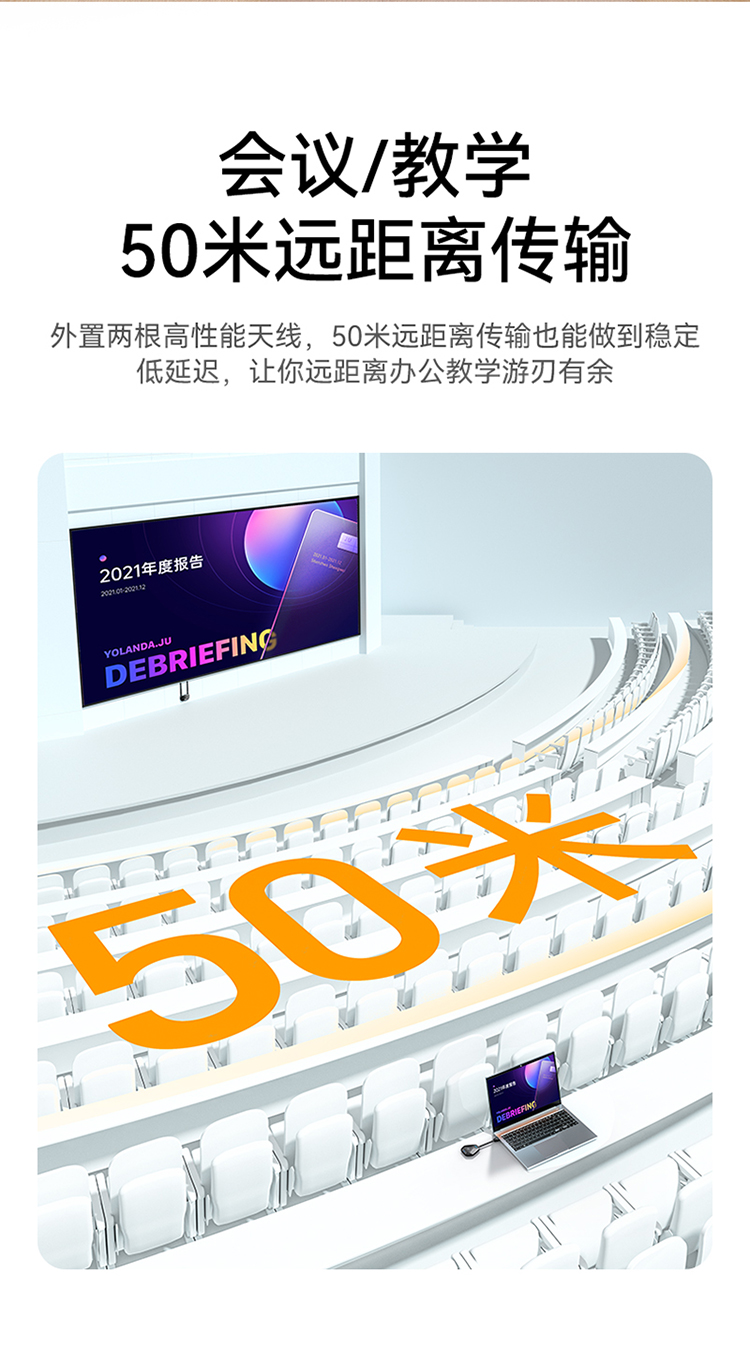 DHC003AB 企业级无线投屏器同屏器电脑手机平板电视Type-c高清传输器投影仪显示器会议套装