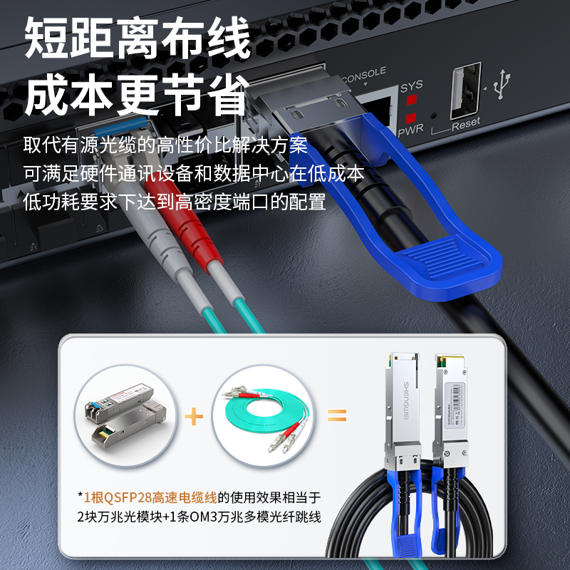 万兆100G XDAC0504 万兆光模块高速电缆QSFP28 DAC堆叠线