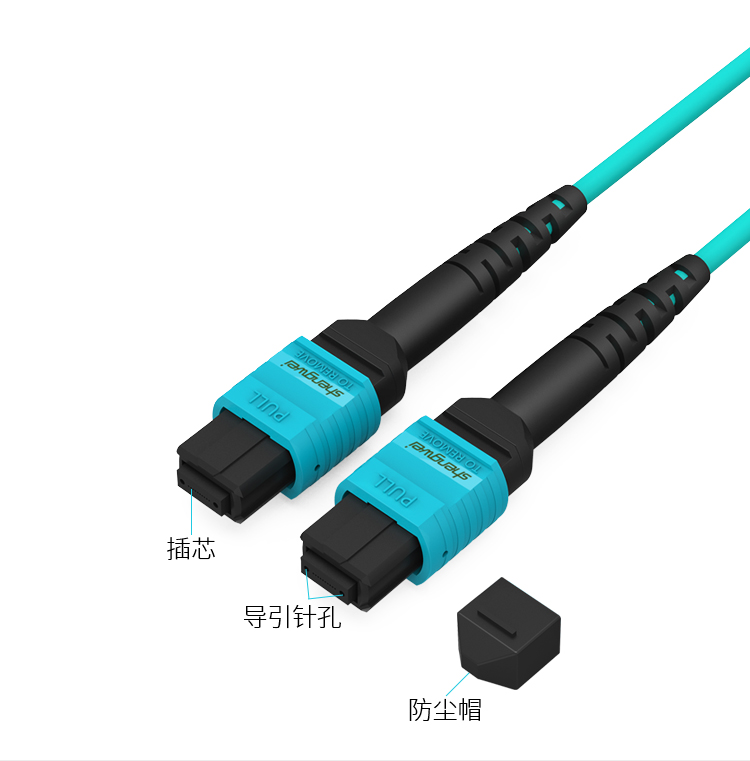 光纤跳线MPO母头12芯 3米 网线多模OM4万兆40G光模块集束光纤 FMPP-1203