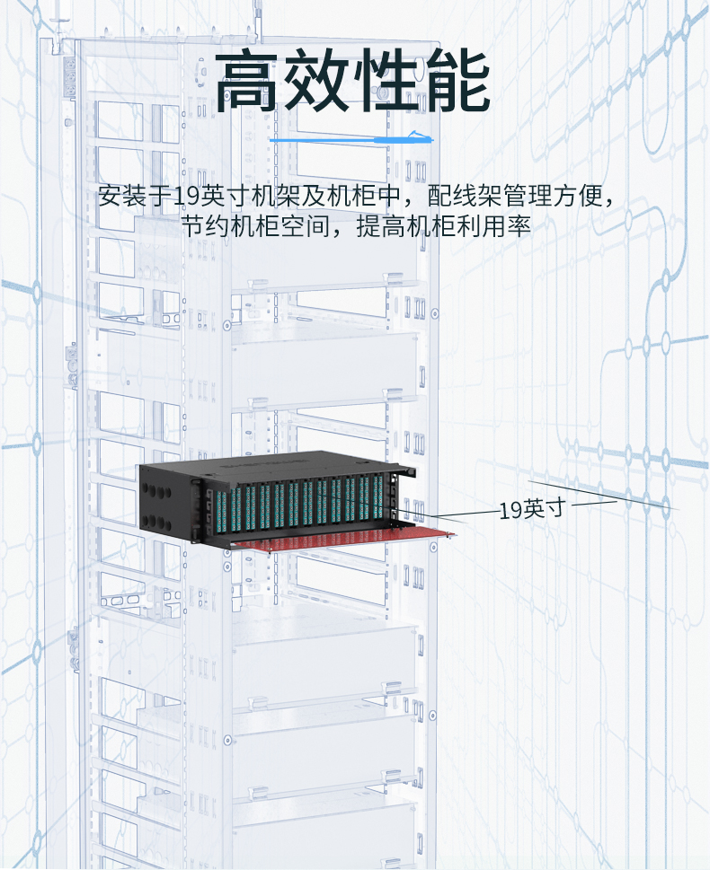 MDF-103U MPO光纤配线箱 高密度3U单模多模配线架 模块化光纤终端盒续接盘熔接/预端接分线箱