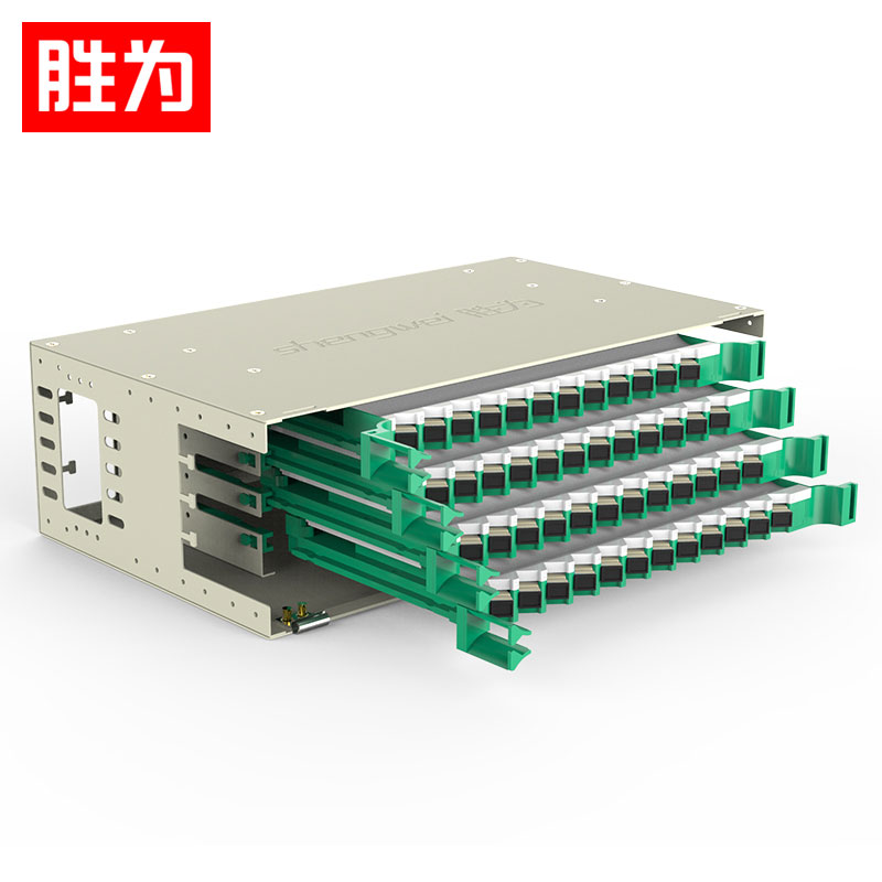 ODF-1048S-M 48芯ODF光纤配线架高度3U SC多模满配含尾纤和法兰 适用19英寸机柜 抽拉式带上柜配件