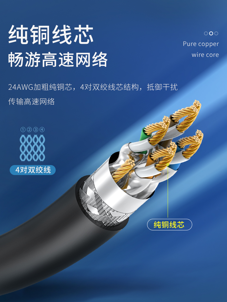 LC-1302G 八类网线游戏电竞级高速网络跳线 CAT8类纯铜双屏蔽工程家用宽带连接线黑色 2米 LC-1302G