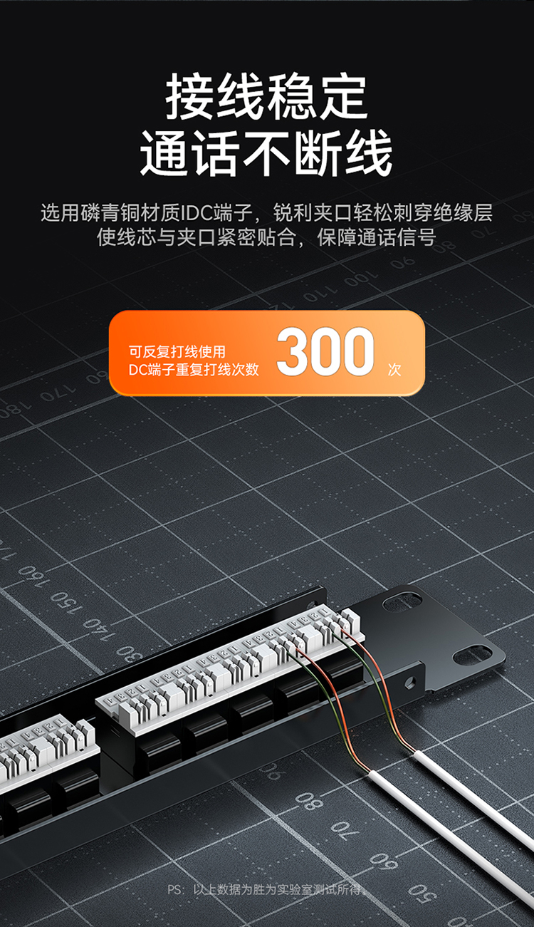 CVDF250G 25口语音电话配线架 4芯2芯电话线高端工程级镀金1U模块式