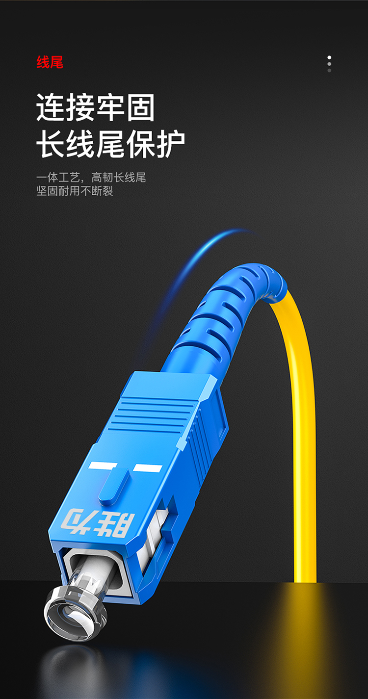 FSC-101 电信级光纤跳线 SC-SC（UPC）单模单芯入户光纤线 低烟无卤环保外被 收发器尾纤 3米